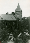 Thompson Hall Tower, from top of Hamilton-Smith Library, ca. Spring 1936 by Clement Moran