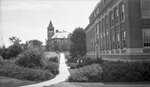 Thompson Hall with DeMeritt Hall to the right, August 19, 1924 by Pond, Bremer Whidden, 1884-1959