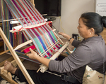Bhutanese Woman Weaving, 2014 by Becky Field