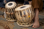 Tablas at the Feet of a Musician, 2024 by Becky Field