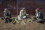 Bhutanese Men with Bamboo, 2014 by Becky Field