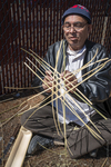 Bhutanese Man Making a Bamboo Basket, 2014 by Becky Field