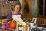 Russian Woman at Farm Stand, 2018 by Becky Field